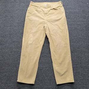 American Eagle Womens 14 Regular Mom Straight Corduroy Pants Tan Beige Stretch